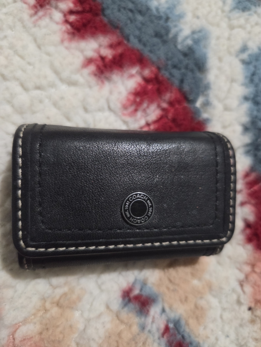 COACH Leather Travel Lens Case w/ Mirror Black